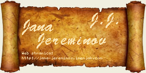Jana Jereminov vizit kartica